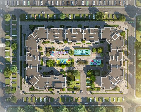 Multi Unit Housing on Behance Multi Family Housing Architecture, Residential Complex Site Plan, Residential Complex Plan, Apartment Complex Floor Plan, Multi House Family Compound, Site Development Plan, Residential Architecture Apartment, Architecture Journal, Architecture Site Plan