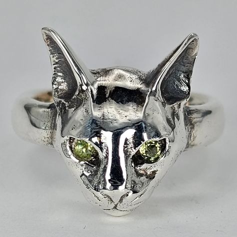 Chunky Abyssinian Cat Ring Silver Cat Ring, Abyssinian Cat, Abyssinian Cats, Handmade Sterling Silver Rings, Sterling Silver Cat, Cat Ring, Silver Signet Ring, Silver Cat, Chunky Rings