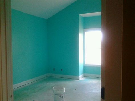 My room :3 Tantalizing Teal from Sherwin Williams is the color. Tantalizing Teal, Color Bathroom, Zyla Colors, Light Sea Green, Girls Rooms, Teal Walls, Room Color, Bedroom Paint Colors, Color Sorting