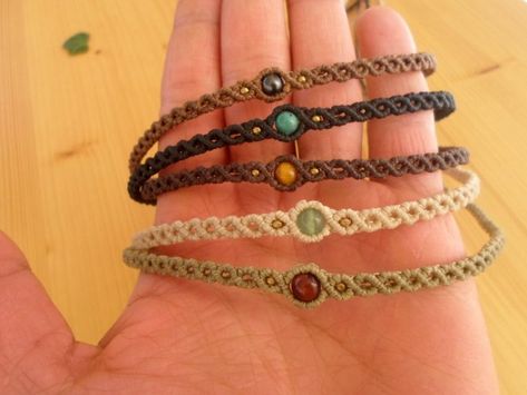 Macrame Choker Tutorial, Headband Macrame, Macrame Headband, Cat Eye Bracelet, Macrame Choker, Collar Macrame, Macrame Bracelet Tutorial, Gemstone Choker, Boho Choker