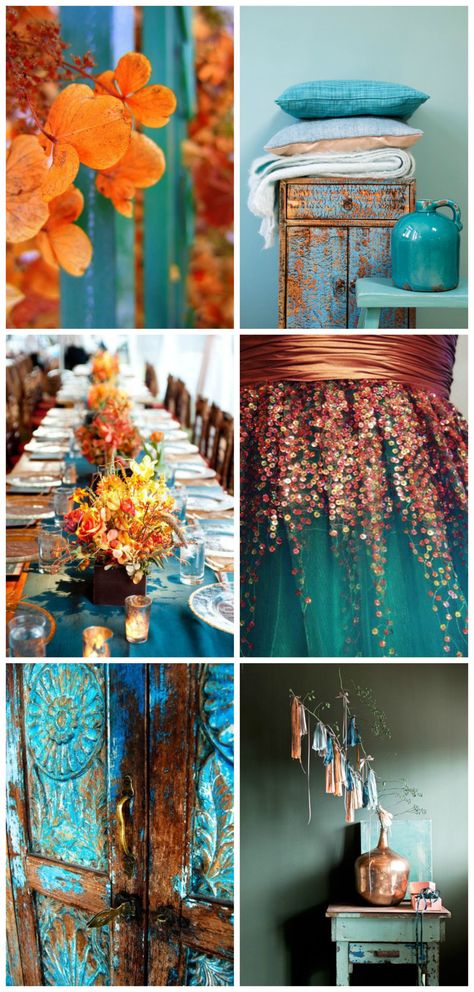 copper and teal Deco Originale, Colors Palette, Decoration Inspiration, Colour Board, Kitchen Colors, Colour Schemes, Copper Color, Teal Colors, Color Pallets