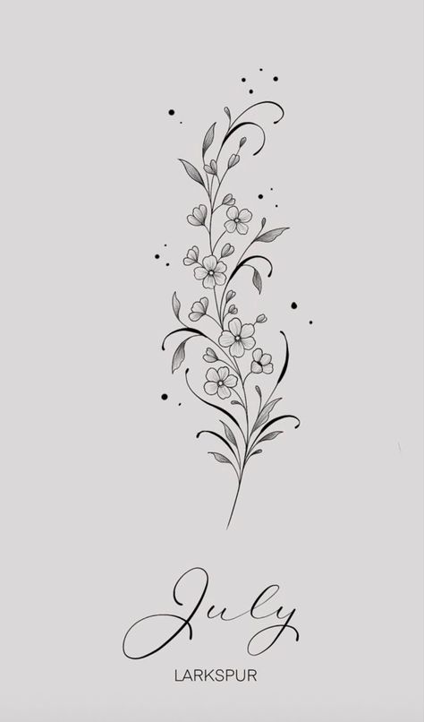 Birth Flower Tattoo July, Cancerian Flower Tattoo, Tattoos For Cancerian Women, July Spine Tattoo, Cancerian Tattoo For Women Flower, July Zodiac Sign Tattoo, July Birth Month Flower Tattoo, July Birthday Tattoo, July Flower Tattoo Birth Month