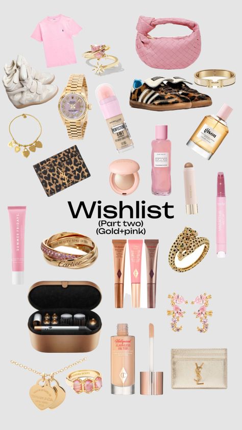 #inspo#wishlist#goldandpink 16 Bday Wishlist, Cute Things For Christmas Gifts, Christmas Clothing Wishlist, Clothes Christmas Wishlist, Things To Get At 5 Below, Black Friday Wishlist, Christmas 24 Wishlist, Christmas List Makeup, Christmas List Must Haves