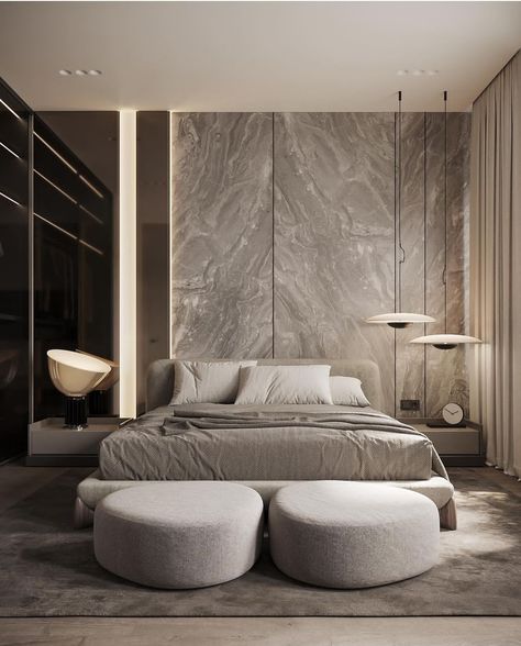 Zen Lighting, Tile Bedroom, Bed Back Design, Zen Bedroom, Modern Luxury Bedroom, Modern Bedroom Interior, Sleek Furniture, Sophisticated Decor, Bedroom Panel