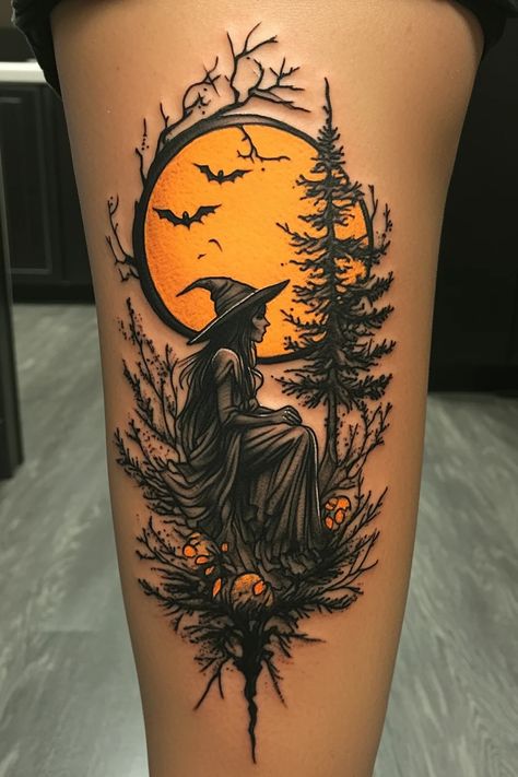 50+ Witch Tattoo Ideas for Halloween Fans