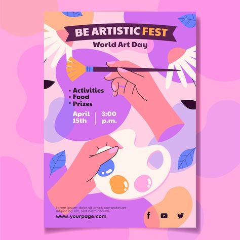 Art Show Flyer Design, Poster Design For Event, Painting Event Poster, Painting Workshop Poster, Art Club Poster Ideas, Art Contest Poster, World Art Day Poster, Art Event Poster Design, Art Day Poster