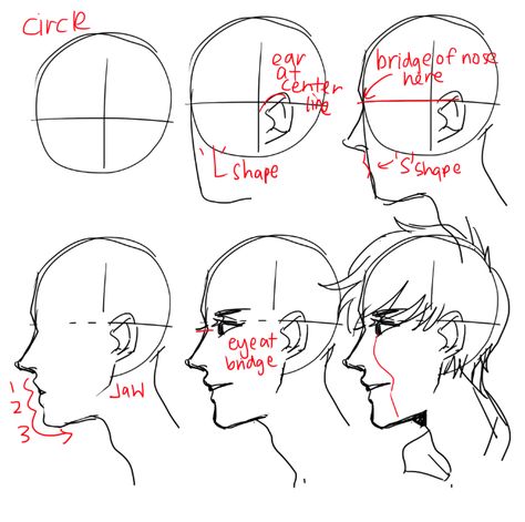 ALMOST AS COOL AS U, A BUNCH OF PEOPLE ASKED BABOUT HEADS AND HEAD... Side View Of Face, Profile Drawing, 얼굴 드로잉, 얼굴 그리기, 캐릭터 드로잉, Different Angles, Sketch Ideas, Poses References, Guided Drawing