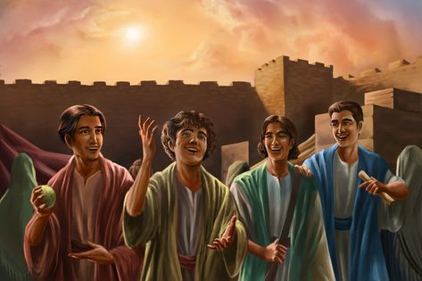 ArtStation - Daniel and Friends, Caleb Jasper Lumingkit Daniel 7 Beasts, 4 Beasts Of Daniel, Picture Of Daniel In The Lions Den, Daniel And His Friends, Prophet Daniel, Daniel Bible, Friends Coloring Pages, Bible People, Book Of Daniel