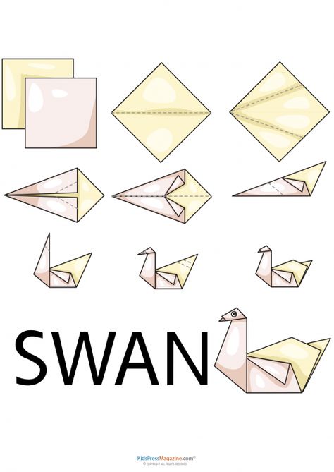 Fold origami swans for your next party or event! The perfect free decoration that is a stress reliever to make! Please follow Dragon Origami, Animal Origami, Animals Butterfly, Origami Dog, Origami Swan, Origami Step By Step, Creative Origami, Tutorial Origami, Origami Ball