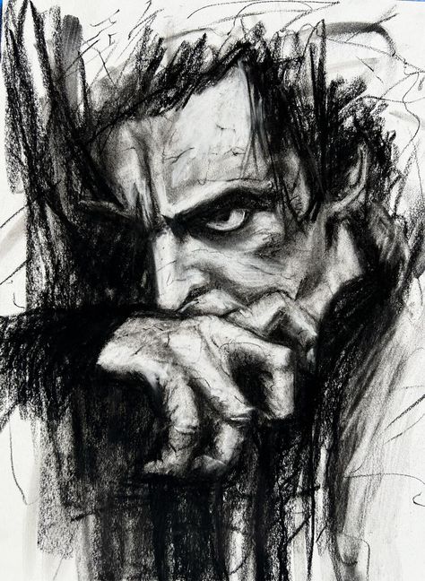 Hamlet. Drawn with compressed charcoal and conte. Compressed Charcoal, Instagram