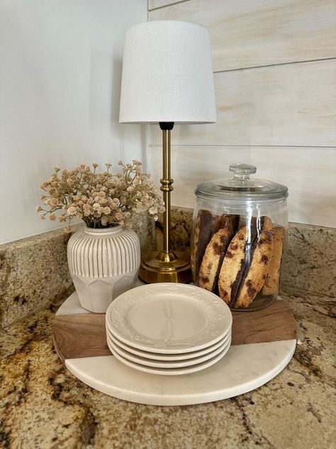 Lamps in kitchen countertops