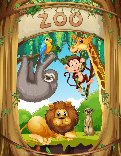 Wild Animals in The Zoo #Wild, #Animals, #Zoo Cartoon Zoo Animal Drawings, Zoo Drawing Ideas, Cute Zoo Animal Drawings, Zoo Drawing For Kids Easy, Zoo Drawing For Kids, Cartoon Pictures For Kids, Zoo Pictures Ideas, Zoo Animals Art, Zoo Wallpaper