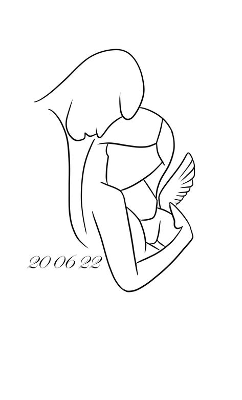 Baby Room Painting Ideas, Lost Baby Tattoo, Angel Baby Drawing, Remembering Baby, Room Painting Ideas, Baby Room Wallpaper, Baby Memorial Tattoos, Baby Angel Tattoo, Baby Room Paintings