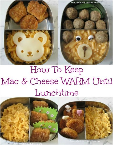 How To Keep Macaroni & Cheese Warm Till Lunctime. #lunchbox #macandcheese #hotlunch #schoollunch Lunch Ideas With Mac And Cheese, Lunch Ideas Mac N Cheese, Boxes Mac And Cheese Hacks, Box Mac And Cheese Hacks, How To Keep Food Warm For School Lunch, Mac And Cheese Lunch Box Ideas, Mac And Cheese School Lunch, Mac And Cheese Bento, How To Keep Lunches Warm For Kids