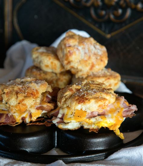 Cheddar Bay Biscuit Ham or Bacon Fried Egg Sandwich Fried Egg Sandwich, Cheddar Bay Biscuits, Bacon Fries, Biscuit Sandwich, Egg Sandwich, Impressive Recipes, Egg Sandwiches, What's For Breakfast, Breakfast Time