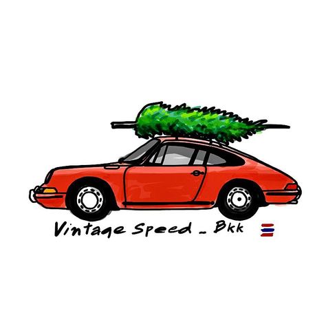 Vintage Speed 🇹🇭 on Instagram: “Merry Christmas 🎄 everyone!! Vintage Speed BKK 🇹🇭 #porsche #porscheclassic #porscheartdaily #porschethailand #porscheclub_thailand…” Porsche Christmas Tree, Christmas Porsche, Porsche Christmas, Porsche Illustration, Transport Art, Christmas Cars, Christmas Tree Drawing, Porsche 912, Christmas Tree Painting