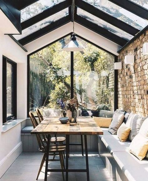 Kitchen Apartment Ideas, Cozy Living Room Design, Patio Inspiration, House Extension Design, Design Salon, Scandinavian Kitchen, Glass Roof, Pergola Patio, House Extensions