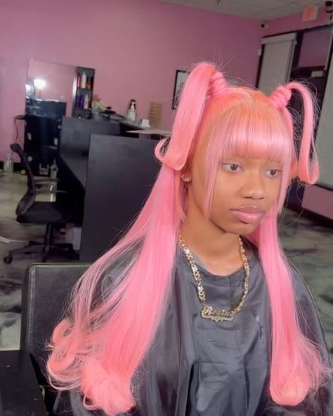 TawtisHairTrapLLC🏚💕 on Instagram: "Pink for the winnnn!😍😍😍😍😍😍🔥❄️ I love when yall try new styles !!! A 13x4 full frontal was used for this style Our pink unit styled & installed by @tajperfection 🔥🔥🔥🔥🤍 #explorer #pinkhairdontcare #blackownedbusinesses #blackowned" High Fashion Hair, Frontal Wig Hairstyles, Affordable Wigs, Cheap Wigs, Full Frontal, Pink Wig, Pretty Hair Color, Hairdo For Long Hair, Wigs Online