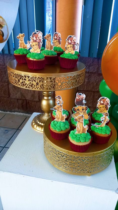 Lion King Birthday Cupcakes, Lion King Baby Shower Cupcakes, Lion King 3rd Birthday Party Ideas, 1st Birthday Boy Lion King Theme, Lion King Baby Shower Food Ideas, Simba Lion King Birthday Party Ideas, Simba Cupcakes, The Lion King Birthday Party Ideas, Simba Theme Birthday Party