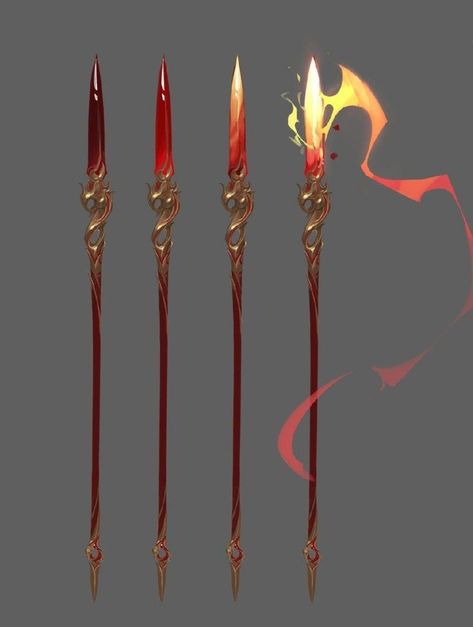 Fantasy Spears Design, Fantasy Spear Concept Design, Spear Concept Art, Spear Rpg, Spear Concept Design, Fantasy Spear, Spears Design, Spear Design, Super Powers Art