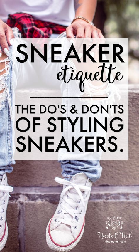 How To Make Sneakers Look Chic, Work Clothes With Tennis Shoes, How To Style Orange Sneakers, Smart Casual With Sneakers Women, Womens Jeans And Sneakers Outfits, High Sneakers Women Outfit, Work Outfit With Jeans And Sneakers, Edgy Sneakers Outfit, How To Wear Colorful Sneakers