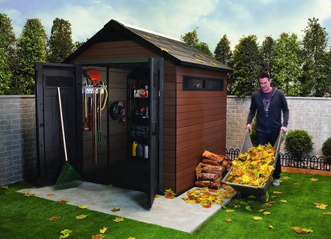 Shed House, Shed Floor Plans, Beautiful White Kitchens, Conservatory Design, Lawn Mower Storage, Lean To Shed, Backyard Storage, Small Sheds, Storage Sheds