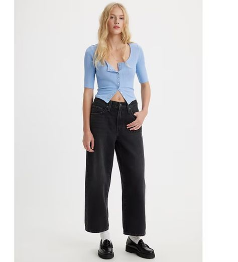 Baggy High Water Jeans - Black | Levi's® US High Water Jeans Outfit Women, High Water Jeans, Loose Fitting Jeans, Levis Outfit, Jeans Outfit Women, The Time Has Come, Black Levis, High Water, Loose Jeans