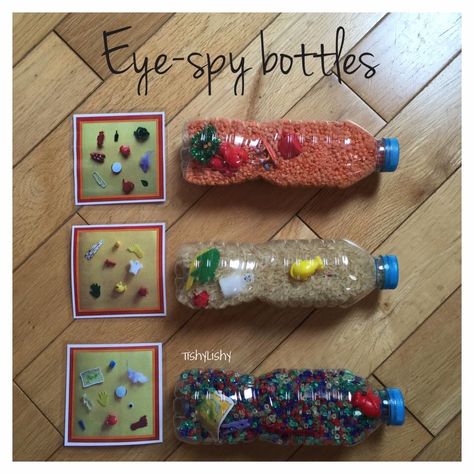 I Spy Bottles. Early Years Ideas, Phase 1 Phonics, Reception Classroom, Senses Preschool, Reception Class, Eyfs Classroom, Early Years Classroom, Senses Activities, Eyfs Activities