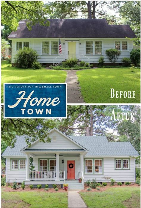 Home Town Hgtv, Architecture Renovation, House Before And After, Exterior House Remodel, House Front Porch, Porch Remodel, Porch Addition, Building A Porch, Southern House