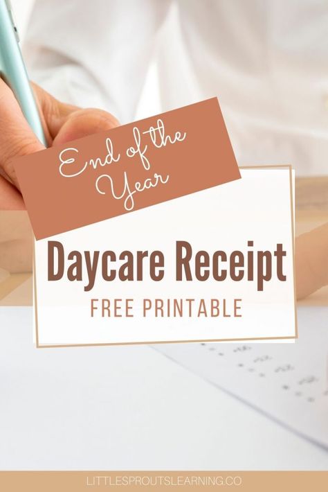 Free Printable Daycare Receipt, Daycare Yearbook Ideas, Daycare Receipt, Daycare Rates, Preschool Forms, Daycare Printables Forms, Daycare Names, Daycare Meals, Daycare Rooms