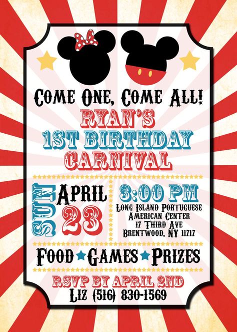 Ryan's Mickey Carnival Birthday Bash | CatchMyParty.com Mickey Mouse Carnival Birthday Party, Carnival Birthday Party Ideas, Birthday Mickey Mouse, Carnival Birthday Party, Carnival Birthday Parties, Mickey Party, Carnival Birthday, Theme Ideas, Catch My Party