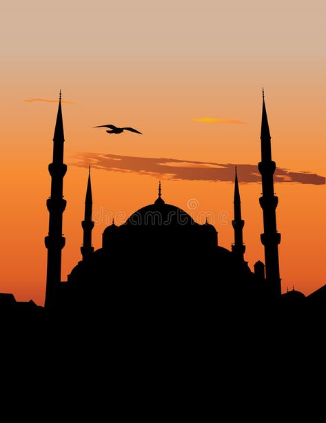 Cathedral Sketch, Turkey Illustration, Sultan Ahmed Mosque, Blue Mosque Istanbul, Mosque Silhouette, Mosque Vector, Istanbul Photography, Islamic Caligraphy Art, Islamic Caligraphy