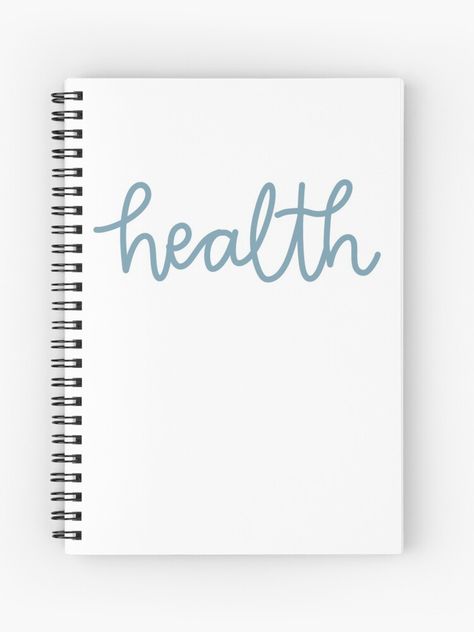 "health class" Spiral Notebook by allyhom | Redbubble Health Notebook Design, Health Cover Page, Health Class, School Notebooks, Cute Doodle Art, Notebook Design, Notebook Cover, Physical Education, School Library