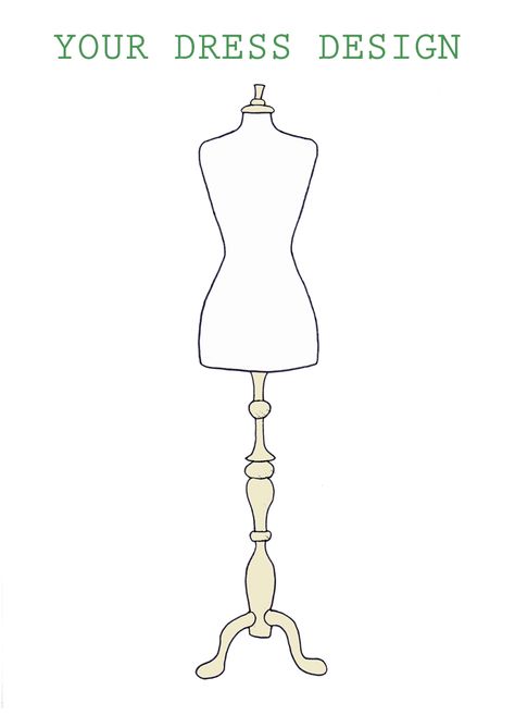 Simple Fashion Design Sketches, Dress Stand Drawing, Dress Maniquin Drawing, Maniquin Dress Display Drawing, Manicans For Clothes Drawing, Dress Design Template, Mannequin Silhouette, Dress Sketches Design, Outfit Template