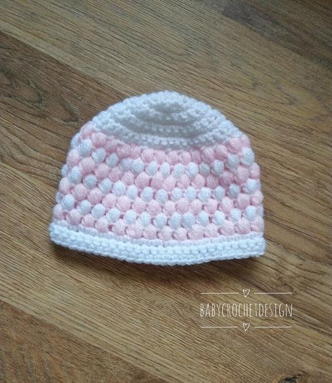 Crochet Newborn Hat Free Pattern, Puff Stitch Hat, Newborn Bow Hat, Crochet Baby Cap, Baby Hat Free Pattern, Crochet Newborn Hat, Feather Cards, Stitch Hat, Crochet Baby Bonnet