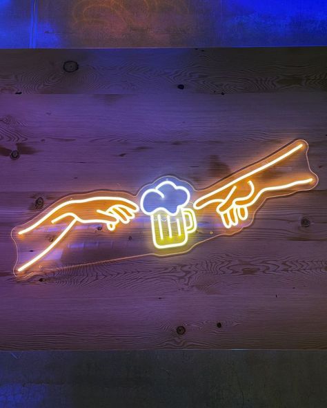 bar neon sign, beer neon sign, Neon Design, Bar Design Restaurant, Neon Light Signs, Beer Bar, Neon Art, Lighting Products, Custom Neon, Room Signs, Custom Neon Signs