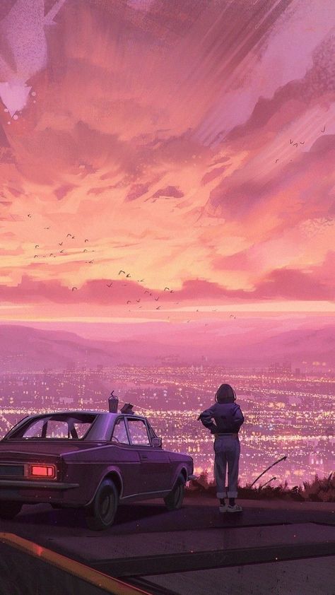 Anime Road Trip Aesthetic, Digital Art Aesthetic Wallpaper, Animated Sunset Wallpaper, 1800 X 1600 Wallpaper Aesthetic, Summer Lofi Wallpaper, Anime Ipad Wallpaper Aesthetic, Lofi Girl Aesthetic Wallpaper, Anime Chill Wallpaper, Lofi Astethic