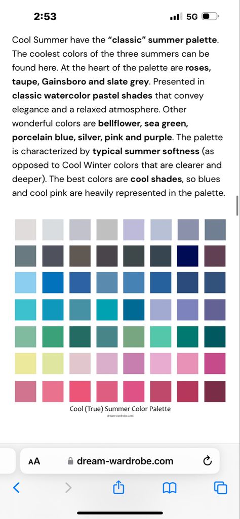 Dark Summer Color Palette, Hoc Summer, Cool Summer Palette, Dark Summer, Summer Palette, Colour Analysis, True Summer, Summer Colours, Color Trends Fashion