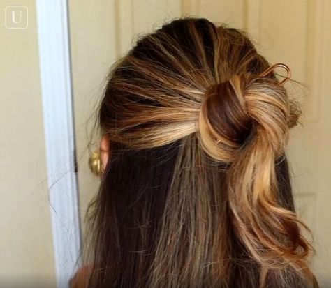 French Pin Bun, French Hair Pin Styles, U Pin Hairstyles, French Pin Hairstyles, Pin Hairstyles, Full Ponytail, French Pin, Half Bun Hairstyles, Work Hair