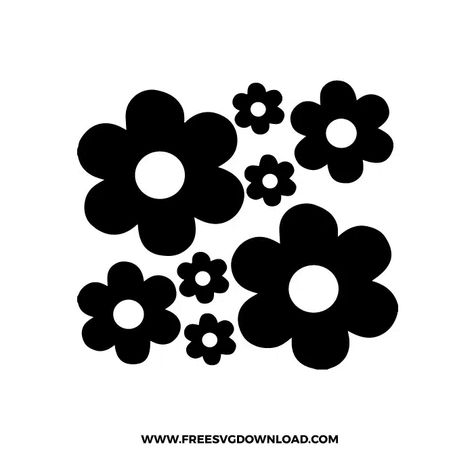 Flower Svg Free Cricut Vinyl, Svg Flowers, Flowers Svg, Flower Svg Free, Simple Flower Svg Free, Daisy Svg, Simple Flower Svg, Flower Svg For Cup, Simple Floral Svg