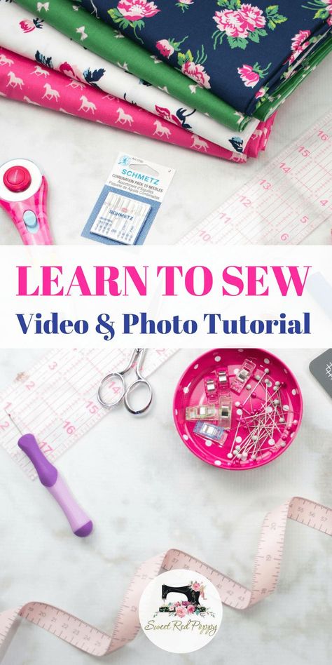 Learn how to sew in five easy steps! We’ll cover all the basics from threading your machine and winding a bobbin to sewing a straight line. With this beginner sewing step-by-step tutorial and video guide, you’ll be sewing in no time! Sew For Beginners, Fat Quarter Projects, Beginner Sewing, Beginner Sewing Projects Easy, Leftover Fabric, Sewing Projects For Beginners, Sewing Skills, Love Sewing, Sewing For Beginners