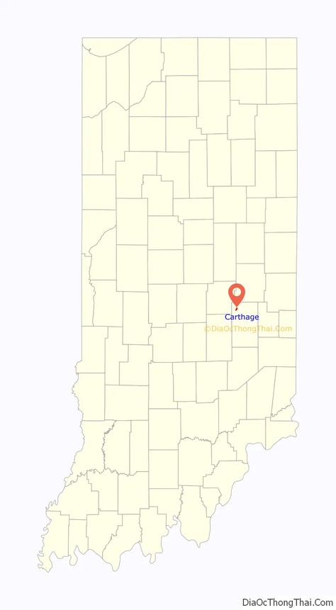 Carthage location on the Indiana map. Where is Carthage town. Alexandria City, Indiana Map, Lawrence County, Painted Hills, Sulphur Springs, Marion County, Town Map, A Town, City Maps