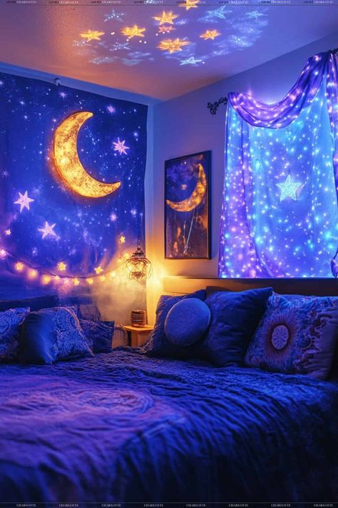 11 Witchy Bedroom Ideas to Bring Magic Into Your Space - Adore Charlotte Witchy Bedroom Ideas Diy, Gamer Girl Bedroom, Witchcore Room, Whimsigoth Bedroom, Witch Bedroom, Witchy Bedroom Ideas, Spiritual House, Witch Bedrooms, Witchy Bedroom