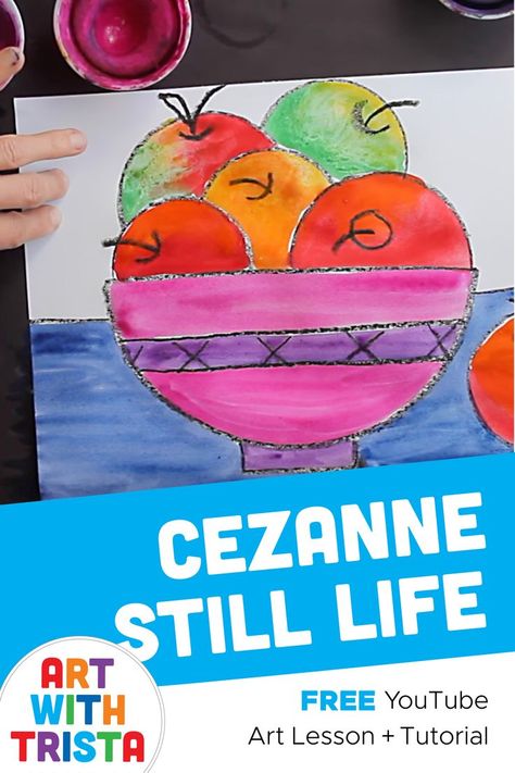 Beginning Painting, Cezanne Still Life, Paul Cezanne Paintings, Cezanne Art, First Grade Art, Painting Lesson, Still Life Artists, Art Lessons Middle School, Apple Painting