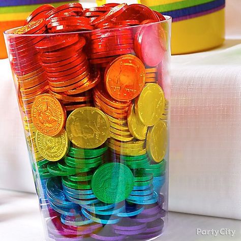 Rainbow Candy Buffet, Rainbow Parties, Chocolate Coins, Rainbow Connection, Rainbow Food, Rainbow Candy, Rainbow Birthday Party, Rainbow Baby Shower, Rainbow Bright