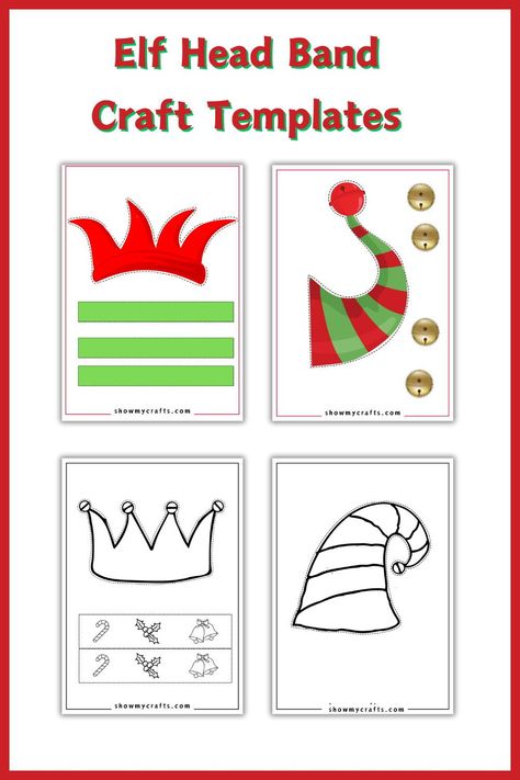 This free elf hat template is fun to make. And it is free to print and use as a fun Christmas craft for kids. #elf #elves #elfcraft #elfhat #christmas#christmascrafts #kidscrafts #printable #papercrafts Elf Headband Craft For Kids, Elf Hats Craft For Kids, Christmas Headband Craft, Elf Hat Template, Elf Hat Craft, Elf Headband, Headband Template, Christmas Elf Hat, Elf Party