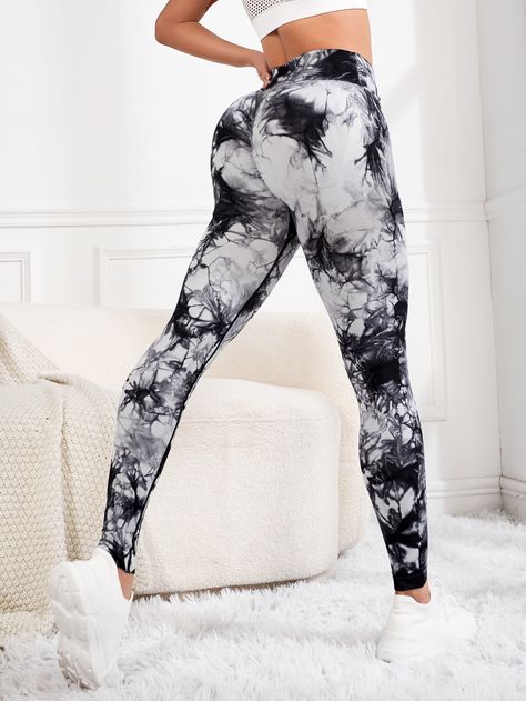 Tie Dye Overlap Waist Sports LeggingsI discovered amazing products on SHEIN.com, come check them out! Trendy Leggings, Tween Outfits, Sports Leggings, White Collar, Active Wear For Women, Sport Fitness, Clothing Store, Tie Dye, Active Wear