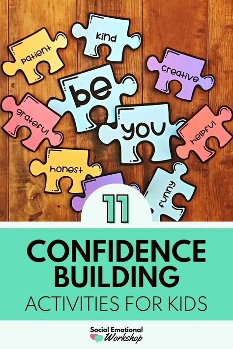 Check out these 11 confidence-building activities for kids. Through activities focused on responsibility, self-esteem, responsibility, belonging, and self awareness, students will feel more confident. School counselors and classroom teachers can use these activities. They are perfect for elementary students. Building Activities For Kids, Self Esteem Building Activities, Cbt Activities, Confidence Activities, Group Counseling Activities, Activities For Elementary Students, Confidence Building Activities, Building Games For Kids, Coping Skills Activities