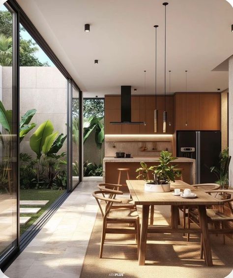 Best Home Ideas, Modern Tropical House, Kitchen Design Inspiration, Small House Interior, Kitchen Design Modern, Transitional Decor Kitchen, Tropical House, Luxury Kitchen Design, Modern Kitchen Design Luxury