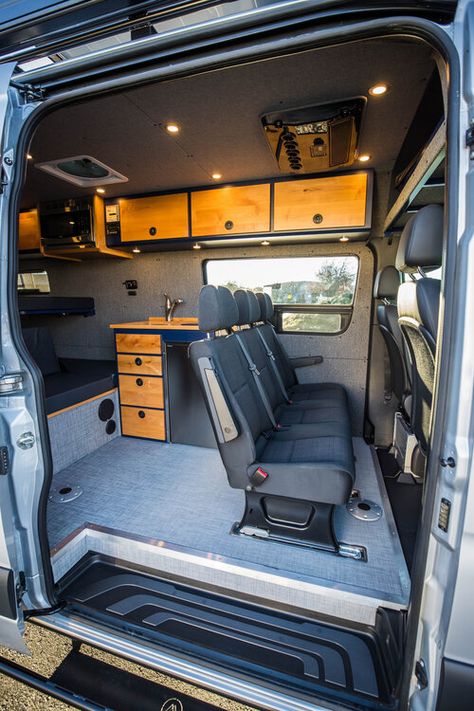 Offroad Camper Van, Sprinter Van Interior Ideas, Van Conversion Bike, Van Camping Ideas, Chevy Conversion Van, Sprinter Van Camper, Ducato Camper, 4x4 Camper Van, Motorhome Interior